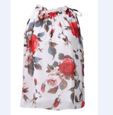 Blouse High Ruffle Neck 2016 Sexy Women Lady Clothing Chiffon Sleeveless Floral Pleated Shirt Tops Vintage Chiffon Beach Summer