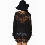 Blouse CHAMSGEND Women Lace Splicing Hollow Chiffon Kimono Cardigan Blouse Coat Tops Fahsion WillBeen Feb14 DROP SHIPPING