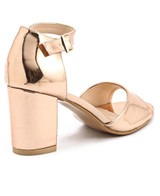 Block Heels - Rose Gold
