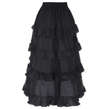 Belle Poque 2017 Gothic Style Skirt Women Sexy Fishtail Slim High-Low Asymmetric Ruffle Vintage Steampunk Clothing Cotton Skirts