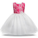 Pretty Toddler Girl Baby Wedding Dress Newborn Infant Christening Gown For 1 2 Year Baby Girl Birthday Outfits Kids Party Wear