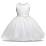 Pretty Toddler Girl Baby Wedding Dress Newborn Infant Christening Gown For 1 2 Year Baby Girl Birthday Outfits Kids Party Wear
