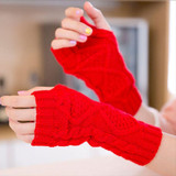 Pretty Stylish hand warmer winter gloves women Arm Crochet Knitting faux Wool Mitten warm Fingerless Gloves,gants femme