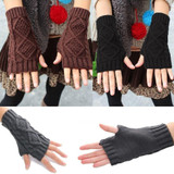 Pretty Stylish hand warmer winter gloves women Arm Crochet Knitting faux Wool Mitten warm Fingerless Gloves,gants femme
