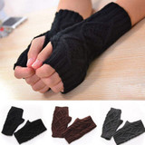 Pretty Stylish hand warmer winter gloves women Arm Crochet Knitting faux Wool Mitten warm Fingerless Gloves,gants femme