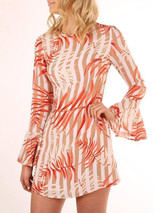 Pretty Printed Flared Sleeves Mini Dress Pretty Printed Flared Sleeves Mini Dress