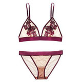 Pretty Mary Women Bra & Brief Sets Embroidery Floral Lace Bra and Panties Wire Free Thin Demi Bra Sexy Lingerie See Though Pretty Mary Women Bra & Brief Sets Embroidery Floral Lace Bra and Panties Wire Free Thin Demi Bra Sexy Lingerie See Though