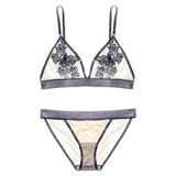 Pretty Mary Women Bra & Brief Sets Embroidery Floral Lace Bra and Panties Wire Free Thin Demi Bra Sexy Lingerie See Though Pretty Mary Women Bra & Brief Sets Embroidery Floral Lace Bra and Panties Wire Free Thin Demi Bra Sexy Lingerie See Though