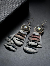 Pretty Bohemia Feather Tassels Earrings