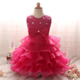 Pretty Baby Girl Fluffy Indant Christening Gowns Baby Girl 1 Year First Birthday Party Dresses For Girls Kids Vestido Infantil