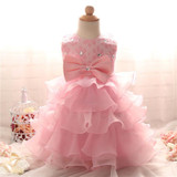 Pretty Baby Girl Fluffy Indant Christening Gowns Baby Girl 1 Year First Birthday Party Dresses For Girls Kids Vestido Infantil