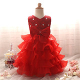 Pretty Baby Girl Fluffy Indant Christening Gowns Baby Girl 1 Year First Birthday Party Dresses For Girls Kids Vestido Infantil