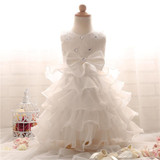 Pretty Baby Girl Fluffy Indant Christening Gowns Baby Girl 1 Year First Birthday Party Dresses For Girls Kids Vestido Infantil