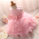 Pretty Baby Girl Fluffy Indant Christening Gowns Baby Girl 1 Year First Birthday Party Dresses For Girls Kids Vestido Infantil