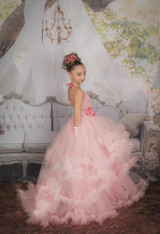 Pretty 2017 Girl Pageant Dress Flower First Communion Dresses For Girls Flower Girl Dress For Wedding Party Tiered Riffles