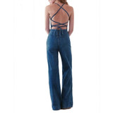 Preself Sexy Denim Jumpsuits Wide Leg rompers womens jumpsuit Sleeveless Playsuit Plus Size New summer