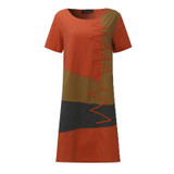 Pregnant Women Splice Dress 2018 Summer Ladies Short Sleeve Vintage Casual Loose Vestidos Plus Size Maternity Clothings 5XL