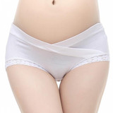 Pregnant Maternity Comfortable Low Waist Cotton Briefs Lace Trimmed Underwear Panties