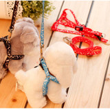 prativerdi New Small Dog Pet Puppy Cat Adjustable Nylon Harness with Lead leash 5 Colors to Choose