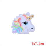 Prajna Anime Heart Patch Unicorn Rainbow Owl Patch Cartoon Iron On Patches Kids DIY Cute Sewing Embroidered Patches For Clothing