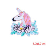 Prajna Anime Heart Patch Unicorn Rainbow Owl Patch Cartoon Iron On Patches Kids DIY Cute Sewing Embroidered Patches For Clothing