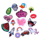 Prajna Anime Heart Patch Unicorn Rainbow Owl Patch Cartoon Iron On Patches Kids DIY Cute Sewing Embroidered Patches For Clothing