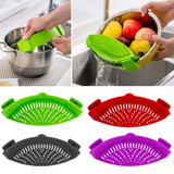 Practical Home Restaurant Kitchen Safe Silicone Food Strainer Portable Space-saving Size Funnel Strainer Cooking Accessories