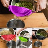 Practical Home Restaurant Kitchen Safe Silicone Food Strainer Portable Space-saving Size Funnel Strainer Cooking Accessories