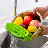 Practical Home Restaurant Kitchen Safe Silicone Food Strainer Portable Space-saving Size Funnel Strainer Cooking Accessories