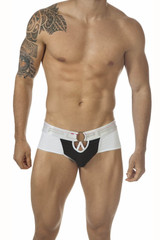 PPÜ White/Black Ring-Front Brief