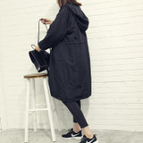2017 NEW Korean version of the Spring and Autumn Harajuku students BF wind loose casual long-sleeved  Long thin coat W55
