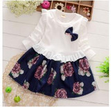 2017 new Korean cartoon fashion baptism long sleeves splicing net yarn Princess dress children's dress girls dress 2017 new Korean cartoon fashion baptism long sleeves splicing net yarn Princess dress children's dress girls dress