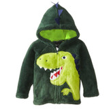 2017 New Kids Boys Girls Leisure Coral Velvet Coat Jacket Children Cartoon Animal Dinosaur Owl Cat Leopard Embroidered Hoodies