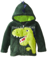 2017 New Kids Boys Girls Leisure Coral Velvet Coat Jacket Children Cartoon Animal Dinosaur Owl Cat Leopard Embroidered Hoodies