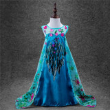 2017 New Kids Anna Elsa Dresses For Girls Princess Dresses Children Party Costume Snow Queen Elsa Dress Halloween Xmas Clothing