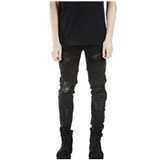 2017 new Khaki Blue Black Ripped jeans Men Denim Pant Hole Zipper Biker Jeans man Slim Skinny Destroyed Torn Jean Pants Joggers