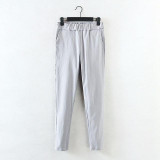 2017 New Jeans Plus Size Pants Women's Spring Korean Elastic Waist Pants Feet Pants 7 Color Solid Slim Was Thin Pencil Pants
