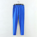 2017 New Jeans Plus Size Pants Women's Spring Korean Elastic Waist Pants Feet Pants 7 Color Solid Slim Was Thin Pencil Pants