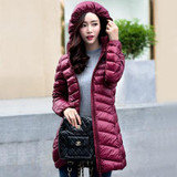 2017 New HOT Winter Jacket Women Long White Duck Down Jacket Outwear Ultralight Hooded Thin Coat