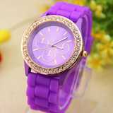 2017 New Hot Geneva Watch Women Quartz WristWatch Crystal Silicone Watches for women an Relojes Mujer