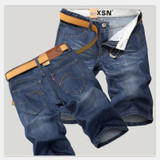 2017 New High Quality Cotton Fashion Casual Slim Straight Short Jeans For Men,Denim Summer Jeans Men Shorts Free shipping