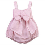 2017 New High Quality 0-24M Summer Newborn Cute Striped Bubble yarn Pink Baby Dress girl party dress newborn baby girl dress