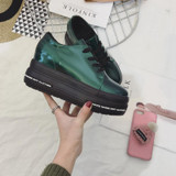 2017 New Height Increasing Heels Lace Up Fashion brand Platform Shoes Women Casual Shoes Ladies Shoes for Women