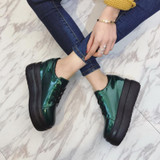 2017 New Height Increasing Heels Lace Up Fashion brand Platform Shoes Women Casual Shoes Ladies Shoes for Women