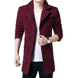 M-3XL Warm Wool Coats Men's Winter Wool Jackets And Coats Mens Fur Collar Casual Single Breasted Thicken Male Woolen Coat Size