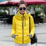 M-3XL New Fashion Autumn Clothes Cotton Coat Winter Slim Fit Short Wadded Jacket Outerwear Women Hood Female Winter Coat 61993