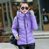 M-3XL New Fashion Autumn Clothes Cotton Coat Winter Slim Fit Short Wadded Jacket Outerwear Women Hood Female Winter Coat 61993