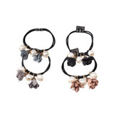 M MISM Summer Style Elegant Flower Simulated Pearls Elastic Hair Bands For Girls Rope Ponytail Holder Hair Accessories Scrunchy