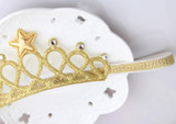 M MISM New Children Hair Accessories Princess Tiara scrunchy Headband Baby Crown Headwear Star Crown Toddler Elastic Headband