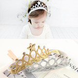 M MISM New Children Hair Accessories Princess Tiara scrunchy Headband Baby Crown Headwear Star Crown Toddler Elastic Headband